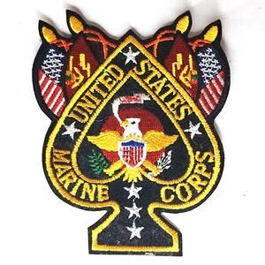 USMC Spades Patch Eagle Globe Anchor Sew‑On 4" × 3‑1/4"